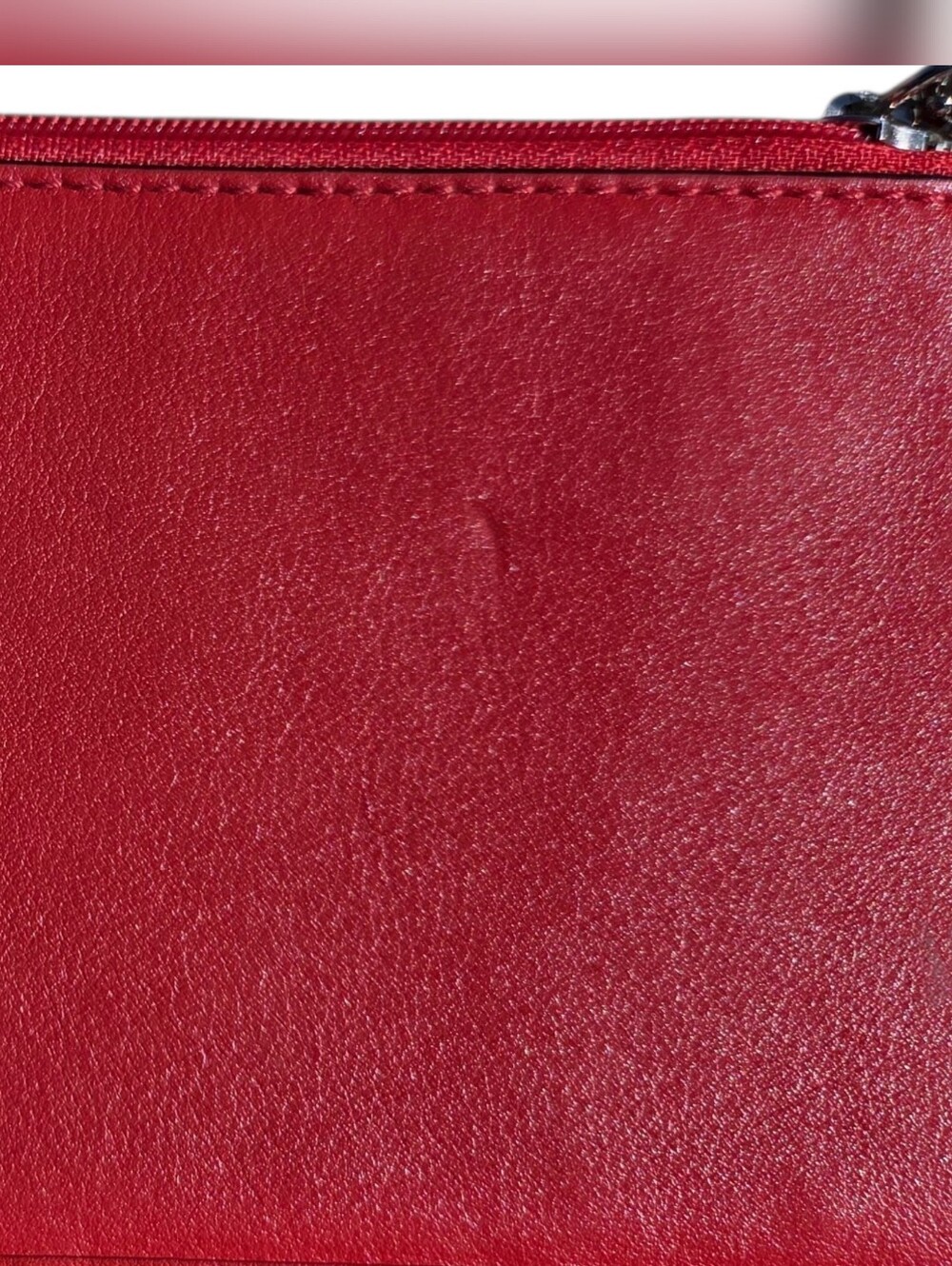 Coach - Orange Red Leather Slim Large Accessory Case Zip Pouch Wallet Billfold - Picture 5 of 8